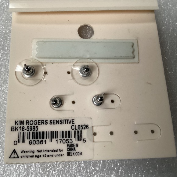 Kim Rogers Cubic Zirconia Earrings For Sensitive Ears New With Tag - Picture 3 of 6